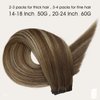 Full Shine Genius Weft Hair Extensions Real Human Hair Hand Tied Hair Extensions Remy Hair Color Medium Brown To Honey Blonde Highlight Medium Brown Human Hair Weft Sew In Hair Extensions 60G 20 Inch