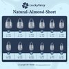 Luckyfairy Short Almond Fake Nails, 360pcs Soft Gel x Pre-Shaped Acrylic Nail Tips, Half Matte Full Cover Clear Gelly Press on Flase Nail Tips for Extension Nail Manicure Home DIY 12 Sizes Gelly Tips