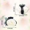 YISSION 2Pcs Flower Hair Claw Clips for Women Girls Rose Flower Hair Clip White Flower Claw Clips Medium Jaw Clips for Thin Thick Hair Cute Flower Hair Accessories for Women Girls