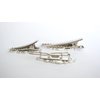 Small tiny lite silver metal filigree hair pin alligator clip barrette for fine (Clip quantity: 2 clips, Pattern: Barrette)