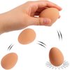 JiaUfmi 12 Pcs 2.16 Inch Rubber Bouncing Egg Brown Fake Bouncy Balls Realistic Soft Bouncing Eggs Bulk for Easter Party Favors Funny Pet Toy