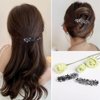 Flower Rhinestone Hair Barrettes for Women Fine Hair Glitter Sparkle Fancy Hair Clips for Women And Girls Elegant Pearl Barrettes (Light Grey)