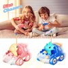 2 Pack Remote Control Car Toys for Girls 2 3 4 Years Old, Race Cars for Toddlers, Dinosaur Toys for Kids 2-4, RC Car Toys with Music, Birthday/Xmas Gifts for Kids, Girls(Pink Blue)
