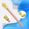 30Pcs Access Service Valve, 1/4'' SAE x 1/4'' OD x 3.54'' Stem Core Brass Copper Filling Access Valves, Air Conditioner Service Valve Charge Needle Valve