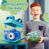 FurUlixty Upgraded Kids Camera Toys - Kids Digital Camera with Soft Silicone Cover, 1080P HD Selfie Video Camera for Boy Girl Toddler, with 64G SD Card, 3Hrs of Ultra-Long Battery Life (Blue Dinosaur)