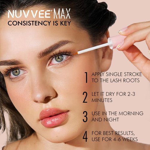 Nuvvee Lash Serum - Eyelash Serum for Longer, Thicker, Fuller-Looking Lashes - Enhancing Lash Roots - #1 Lash Growth Conditioning Serum