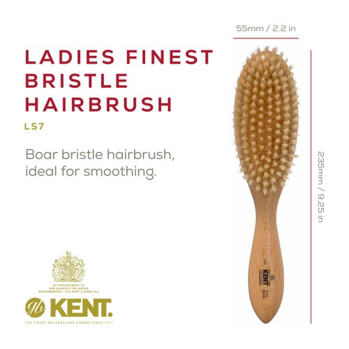 Kent Oval White Bristle Brush - LS7 (PACK OF 1)