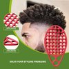 KOUPA Magic Silicone Curly Hair Brush, One Piece Twist Curl Comb for Afro Curls, Washable Hair Tool for Men Women, Red, 1 Piece