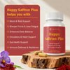 Happy Saffron Plus - 90 Capsules - with Saffron Extract, Curcumin & Zinc - Vegan, Gluten Free - 30 Servings