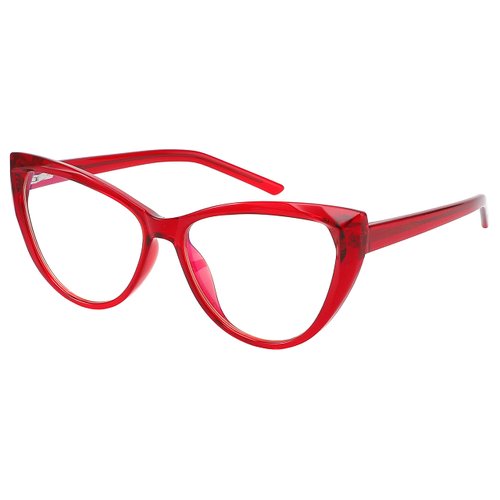 EDGEIWEAR Cat Eye Computer Blue Light Blocking Glasses with TR90 Frame for Digital Eye Strain Fatigue Relief and Better Sleep (Red)