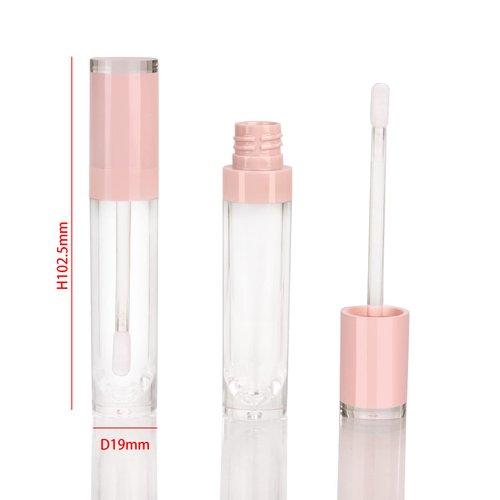 COSIDEA 26 pcs Refillable Empty 8ml Lip Gloss Tubes with clear Wand，Round Pink Lipgloss Containers，DIY cosmetic packing Container Bulk Wholesale