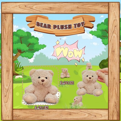 Teddy Bear Stuffed Animal, Cute Animal Plushies for Girls, Boys and Babies, Stuffed Bear Plush Toys, Adorable Khaki Bear Stuffed Animal for Kids Party Favors, Classroom Prizes, Easter Basket Stuffers