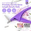Saviland Acrylic Nail Clippers with Magnets: Purple Nail Clipper for Acrylic Nails Cutter with Sizer Magnets 15PCS Sharp Professional Fake Nails Stainless Nail Trimmer Manicure Tool Women Salon Home