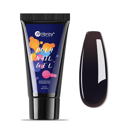 Mobray 60g Poly Extension Nail Gel Black Color Nail Builder Hard Gel for for Nail Art Design Salo...