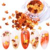 Minejin Nail Art DIY Maple Leaf Sequins Laser Glitters Thin Paillette Flakes Stickers Manicure Tips 12 Boxes