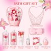 Gift Basket For Women, 8pcs Spa Set of Lily & Peony Home Spa Set, Beauty Personal Care Set Includes Jojoba Essential Oil, Spa Self Care Kit - Bath Body For Thank You, Birthday, Mom, Anniversary Gift