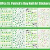 8Pcs St. Patrick's Day Nail Stickers Shamrocks Nail Art Stickers Irish Four Leaf Clover Nail Decals 3D Self-Adhesive Design Stickers St. Patrick's Day Nail Supplies Spring Summer Lucky Leaf Nail Decor