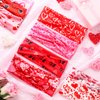 MTLEE 12 Pieces Valentines Day Heart Headbands Pink Hearts Floral Head Wrap Non Slip Head Wraps Elastic Headbands Wide Hair Bands Hair Accessories for Women (Love Pattern)
