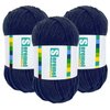 150g (3x50g) 3 Pieces of Mixed/Solid Color Crochet Knitting and Handicraft Yarn in Bulk, Fluffy and Soft, Worsted 100% Acrylic Yarn (Carbon Black)