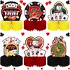 6 Pcs Casino Party Decorations Casino Table Centerpieces Las Vegas Party Decorations Casino Honeycomb Centerpieces Poker Party Decorations Poker Table Centerpieces for Casino Poker Party Supplies