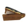 G.B.S Hair Care Set Synthetic Bristles, Handmade Foldable comb, Black Wood Beard Brush Synthetic Bristle and Pouch