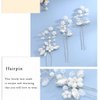 YBSHIN Pearl Bride Wedding Hair Pins Silver Crystal Hair Pieces Rhinestone Hair Clips Bridal Hair Accessories for Women and Girls (Pack of 3)