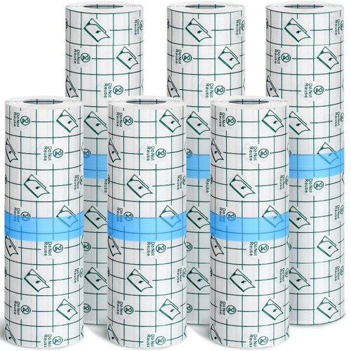 6 Rolls Transparent Stretch Adhesive Bandages Waterproof Tape Clear Protective Bandage Dressing Tape Transparent Film Dressing Tape 2 Sizes (6 Inch x 2.2 Yard, 8 Inch x 2.2 Yard)