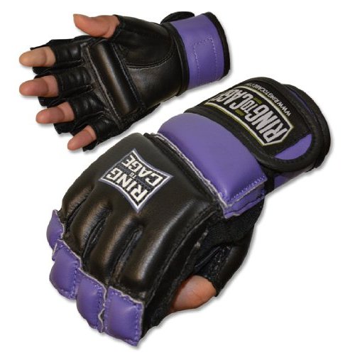 Womens MMA Kickboxing Fitness Bag Gloves - Purple or Pink Color - Small or Medium Size (Puprle, Medium)