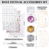 U-Shinein Glitter Freckles Face Tattoo, 6 Styles Gold Face Makeup Patches, Glow Up Makeup Patches with Self Adhesive Face Gems Stickers, 4 Colors Face & Body Glitter Gel, Festival Rave Accessories Set