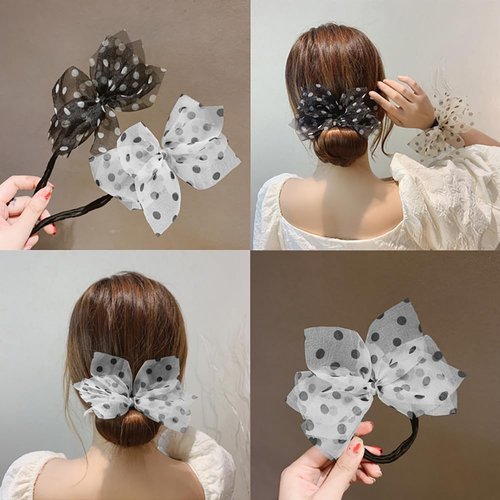 2 Pcs Hair Bun Maker French Hair Bun Twister Donut Bun Hair Roller Deft Hair Bun Maker Lazy Bun Maker Bow Hair Accessories Flexible Hair Twist Hair Bun Maker for Long Thin Thick