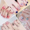 YECIRALA 20 Sheets 440 Pcs Self Adhesive Toe Nail Polish Stickers Full Nail Wraps for Women Girls Glitter Gradient Toenails Stickers Gel Nail Strips Nail Polish Stickers for Toes Nails Stick On Nails
