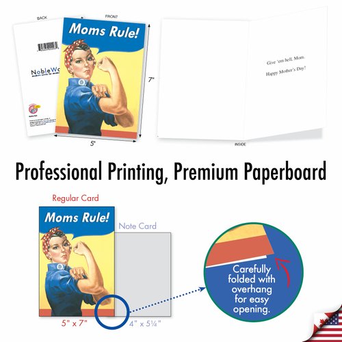 NobleWorks - 36 Assorted Funny Mother's Day Greeting Cards Bulk Box Set w/ 5 x 7 Inch Envelopes, Humor for Moms, Daughter, Sister, Girlfriend (36 Designs, 1 Each) Mother Lode AC9379MDG-B1x36