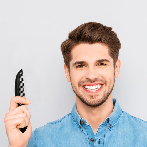 CustomyLife 6pcs Folding Mustache Combs Pocket Beard Comb Fine Teeth Plastic Portable Comb for Men Black Hair Care Styling Grooming