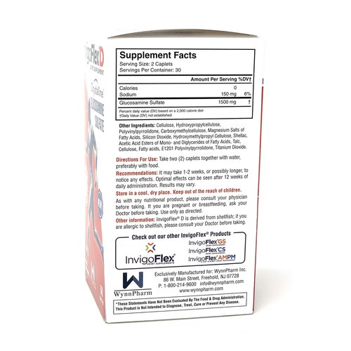 INVIGOFLEX® D - 1500mg of Glucosamine Sulfate (Classic Formulation) - Premium Joint Supplement for Knees, Hands, Back, & Hip Support D: Glucosamine Sulfate, Caplets - 60 Ct
