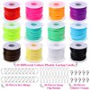 Lanyard String, Cridoz Gimp String Kit with 12 Rolls Plastic Lacing Cord, 20 Pcs Snap Clip Hooks, 20Pcs Key Chain Ring Clips, 10 Pcs Lobster Clasps for Crafts, Bracelet and Lanyards