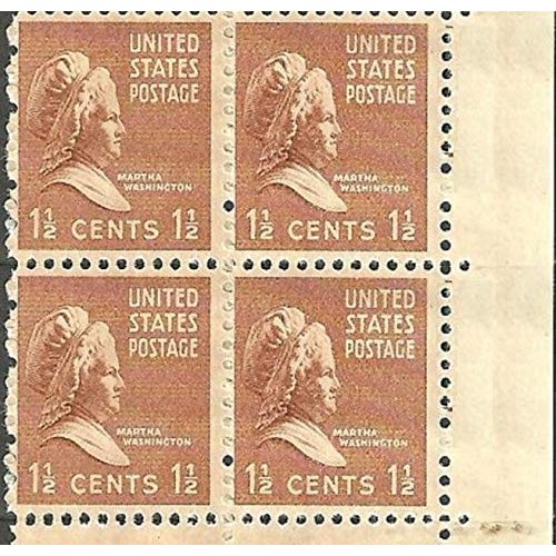 1938 Martha Washington Set of 4-1 1/2 ¢ US Postage Stamps New US #805