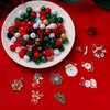 2400PCS+ Christmas Beads for Jewelry Making, Enamel Christmas Charms Bulk, Red Green Christmas Clay Rhinestone Crystal Acrylic Loose Beads Letter Spacer Beads for Bracelet Necklace Making DIY Crafts