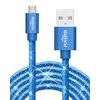 LIQUIPEL Powertek Micro USB Charger Cable for Cell Phones & Electronic Devices, 6FT (Navy Blue)