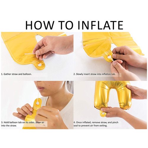 GrandShop 50468 "Happy Birthday Letters Foil Balloons - Golden