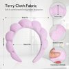 Cenbellr Spa Headband For Washing Face, Face Wash Headband And Wristband Set, Makeup Headbands For Women Washing Face, Terry Cloth Bubble Headband For Women Girl Mask Skincare (pink-purple)