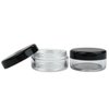 50 New Empty 5 Grams Acrylic Clear Round Jars - BPA Free Containers for Cosmetic, Lotion, Cream, Makeup, Bead, Eye shadow, Rhinestone, Samples, Pot, Small Accessories 5g/5ml (BLACK LID)