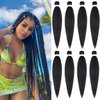 Pre Stretched Braiding Hair 26 Inch 8 Packs Long Braiding Hair Pre Stretched Hair For Braiding Synthetic Braiding Hair Extensions For Twist Hot Water Setting(26",Black)