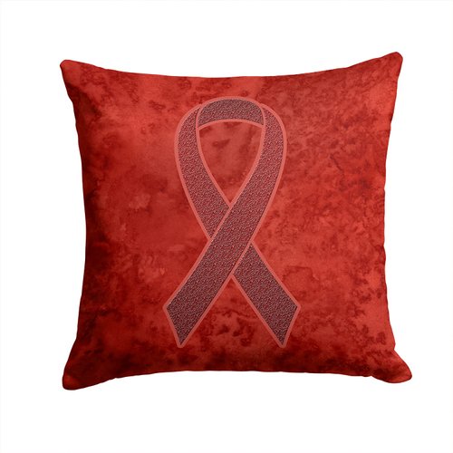 Caroline's Treasures AN1214PW1414 Burgundy Ribbon for Multiple Myeloma Cancer Awareness Fabric Decorative Pillow Machine Washable, Indoor Outdoor Decorative Pillow for Couch, Bed or Patio, 14Hx14W