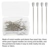 Zlongron 100 Pieces Hijab pins, Long Teardrop Pearl Head pins, Boutonniere pins, Buttonhole pins, can Also be Used for Jewelry Making Sewing Wedding Floral Decorations and DIY Crafts.