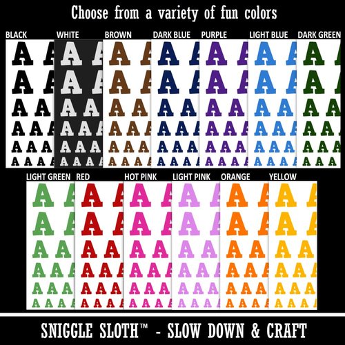 Letter A Uppercase Fun Bold Font Temporary Tattoo Water Resistant Fake Body Art Set Collection - Orange (One Sheet)