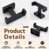 APLusee Double Robe Towel Hook, Stainless Steel Square Dual Coat Hook, Utility Bath Kitchen Storage Hanger Holder, Matte Black