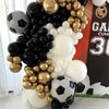 22 Inch 4D Soccer Foil Balloons, 6Pcs Soccer Party Decorations Football Shape Mylar Foil Balloons World Cup 2022 Decor for Boys Kids Soccer Ball Fans Sport Theme Birthday Party Decorations Supplies