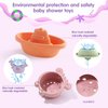 AMCHSURI Bath Toys for Kids Ages 1-3, 14 PCS Mold Free Toddler Bath Toys for 2-4 Bathtub Water Toys Bath Boats and Cups for Babies 6-12 Months Early Learning Educational Gift