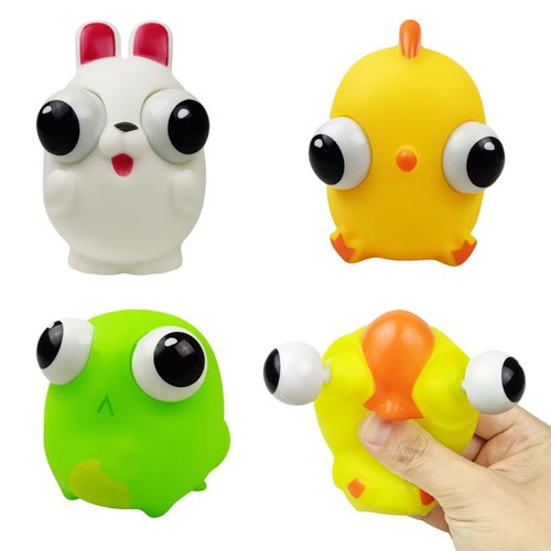 Pinkiwine 4 Pack Easter Squeeze Out Eyes Toys for Kids Boys Girls Toddlers Easter Basket Stuffers Gifts Party Favors