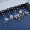 Soulshow 5 Pieces White Flower Bridal Wedding Hair Pins for Women Resilient No Deformation Polymer Clay Flower Hair Pins Pearl Rhinestones Wedding Hair Pieces for Brides